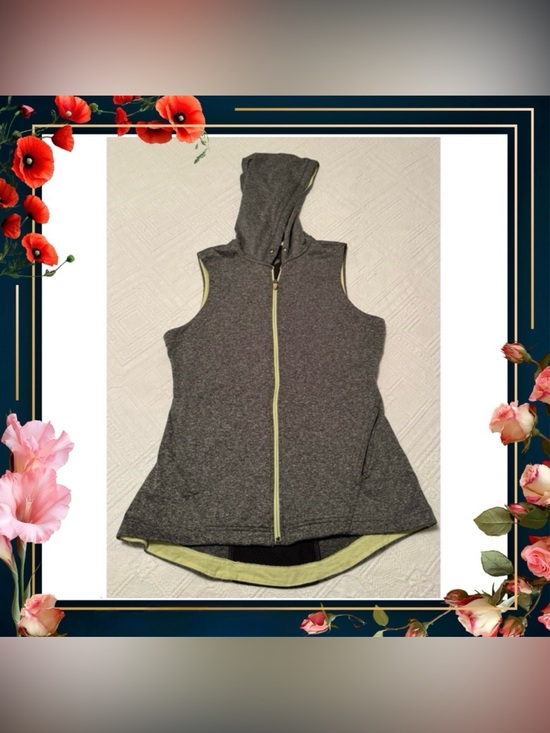 tek gear Jackets & Blazers - Jacket hoodie vest - sleeveless - Tek Gear Warm Gear - gray and neon - small